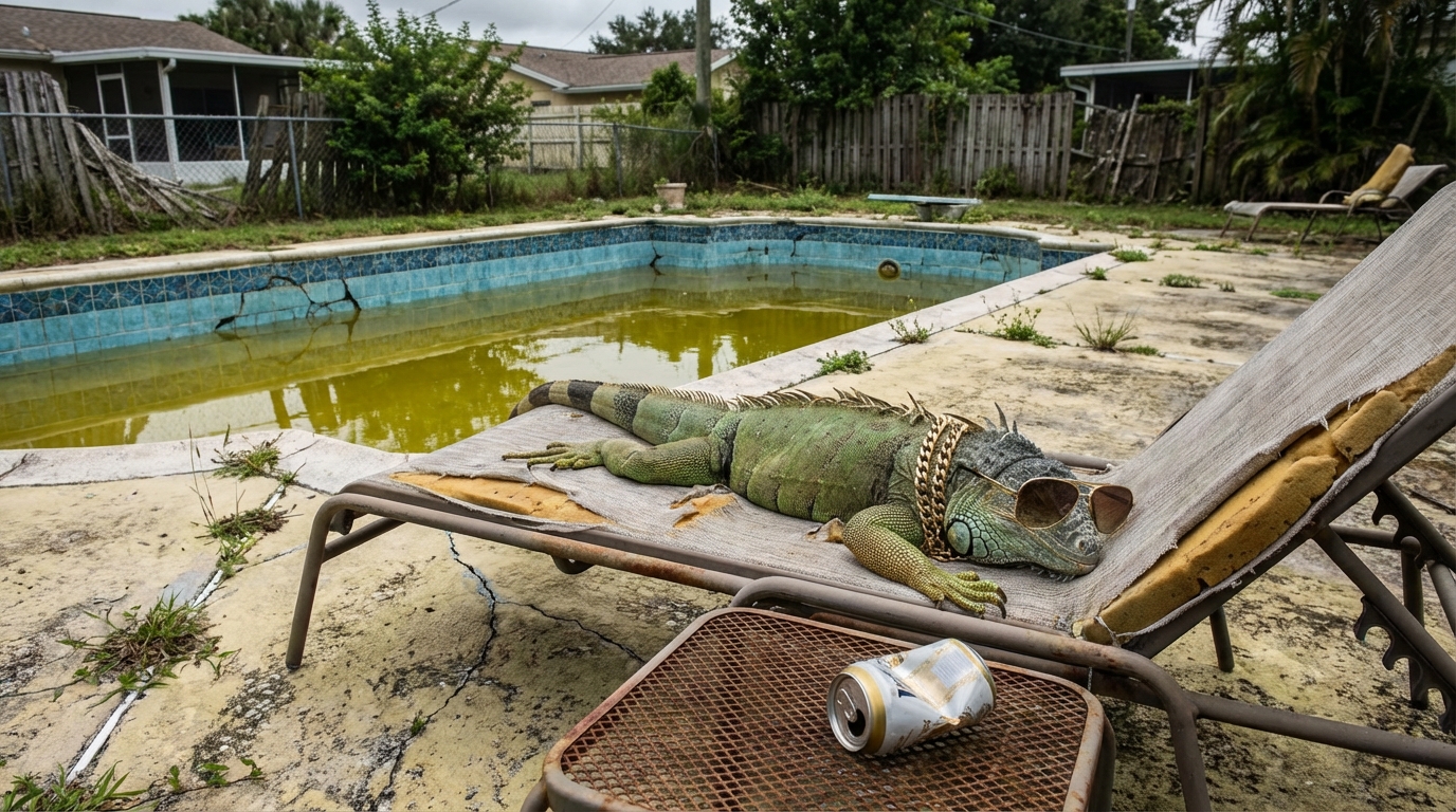 Vinnie asleep on lounger