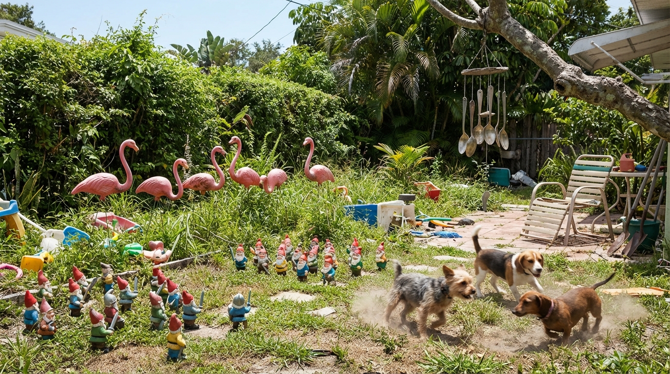 The flamingo ornaments