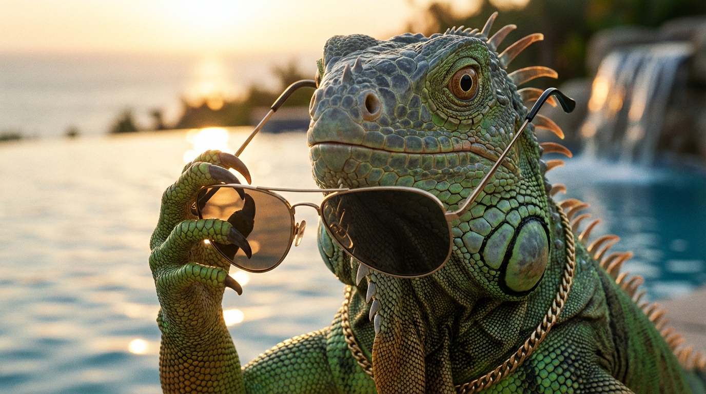 Vinnie removes sunglasses